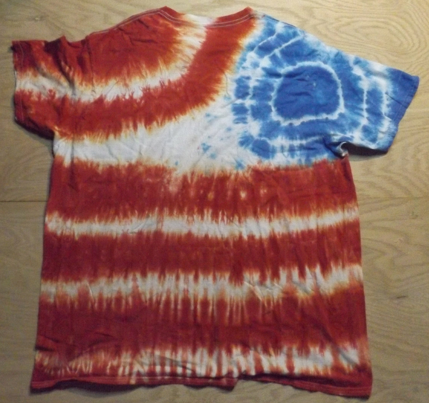 Pleat Tie-dye 3X Crew Neck T-shirt Keep Trying America