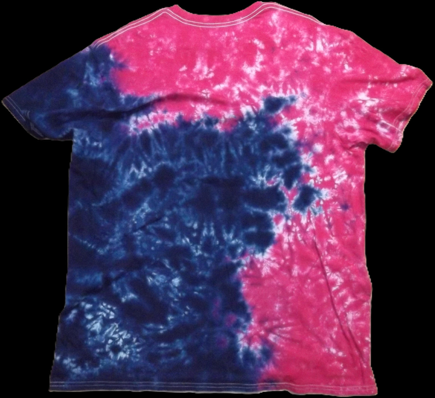 Scrunch Tie-dye 2X Crew Neck T-shirt Fucia v Navy