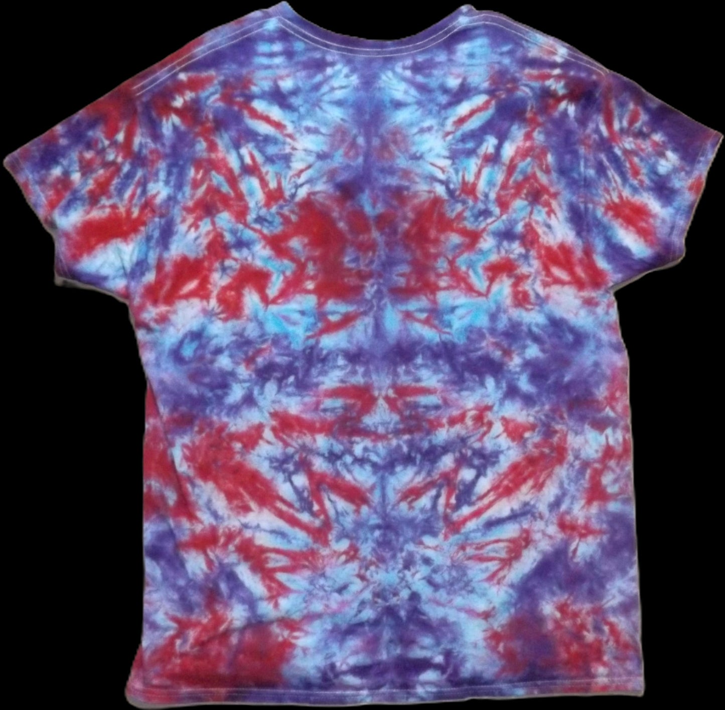 Mirror Tie-dye Large Crew Neck T-shirt Purple and Red Scrunch