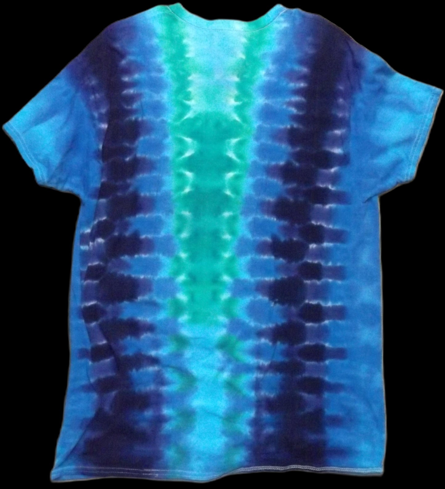 Mirror Tie-dye Large V-neck T-shirt Electric Blue
