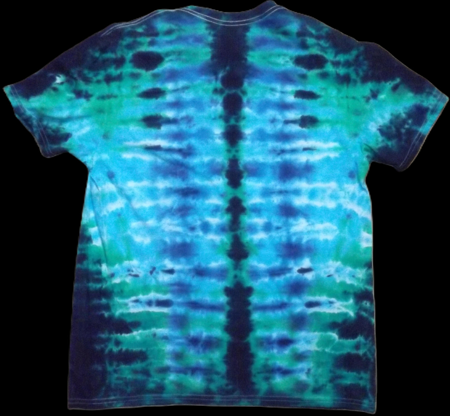 Pleat Tie-dye Large Crew Neck T-shirt Blue X-Ray