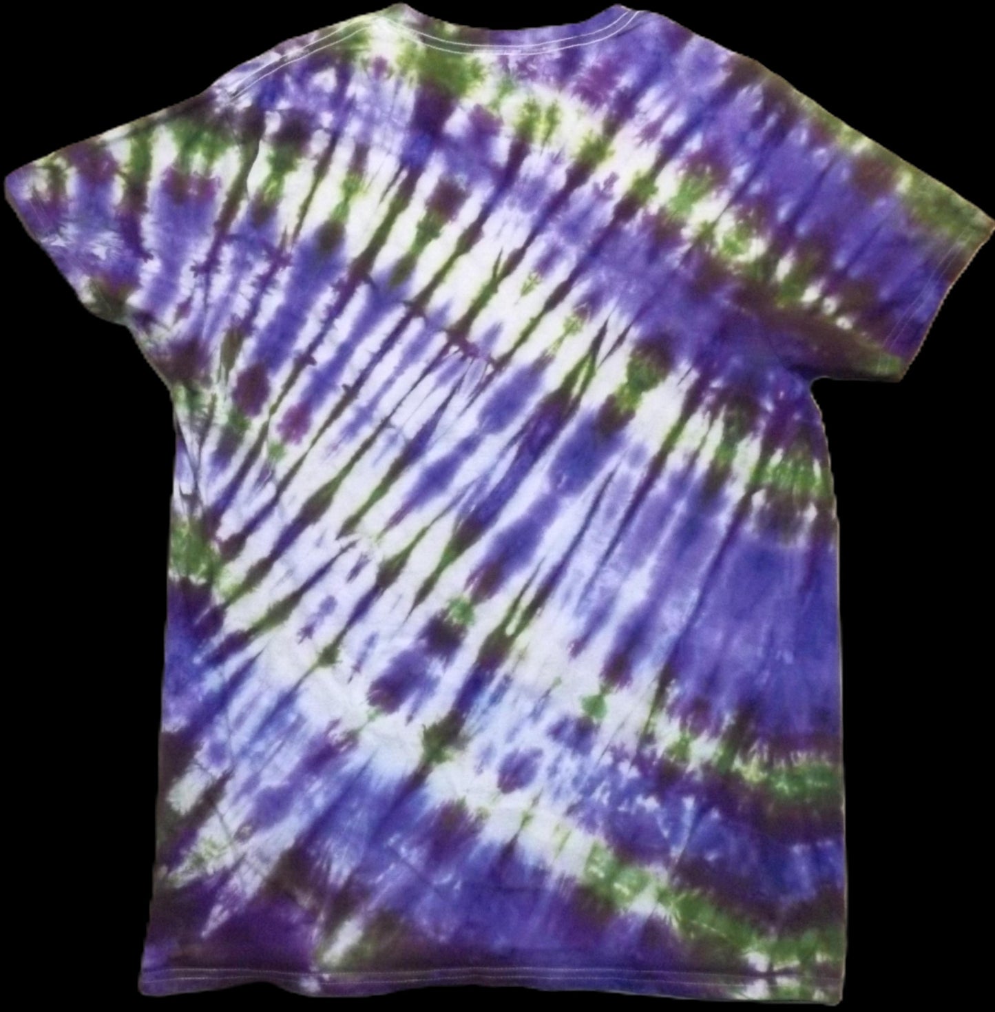 Pleat Tie-dye Large Crew Neck T-shirt Plum & Avacado