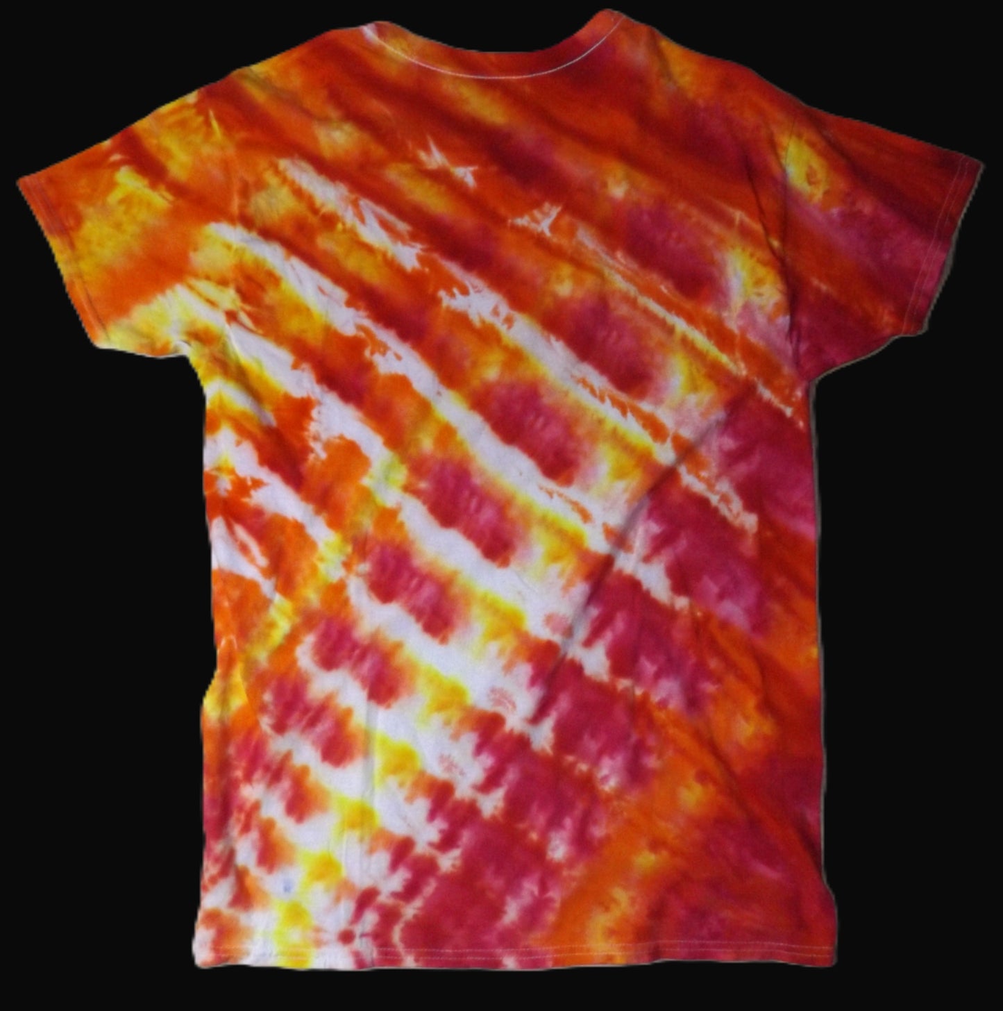 Ice Tie-dye XL Crew Neck T-shirt Red and Yellow Twist