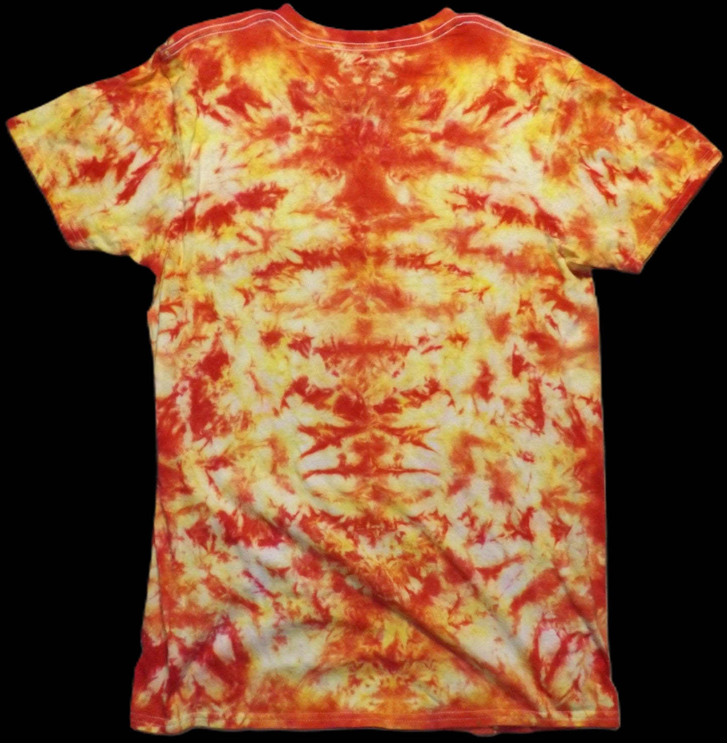 Scrunch Tie-dye Medium Crew Neck T-shirt Orange Scrunch