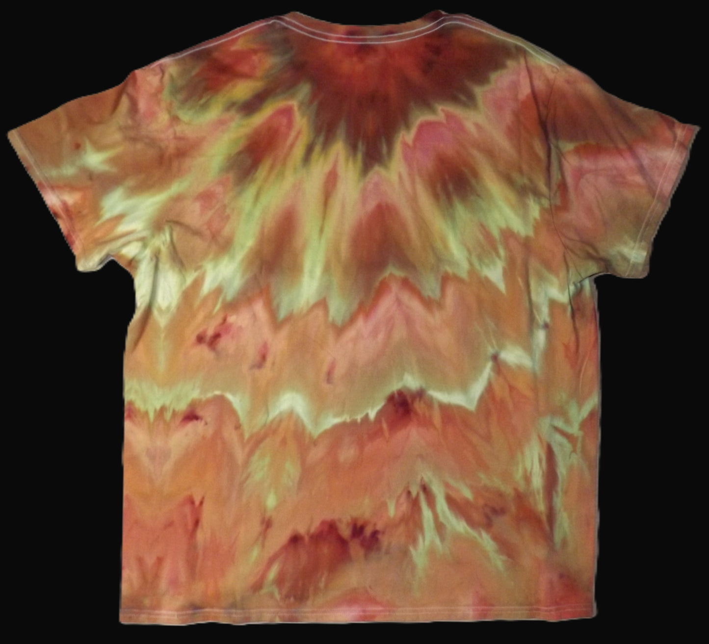 Ice Tie-dye XL Crew Neck T-shirt Red and Green Ice