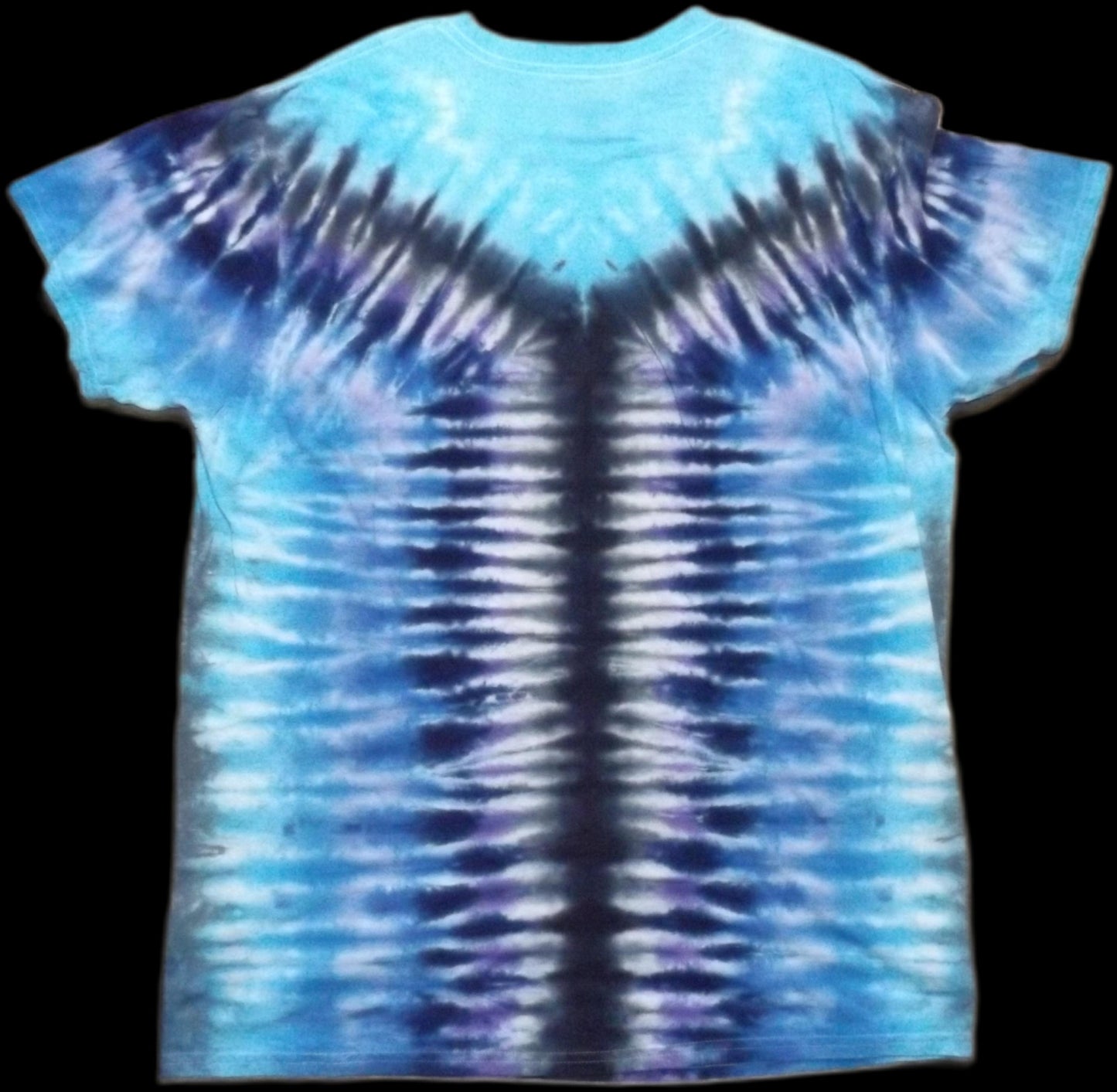 Mirror Tie-dye XL Crew Neck T-shirt Aqua Zipper