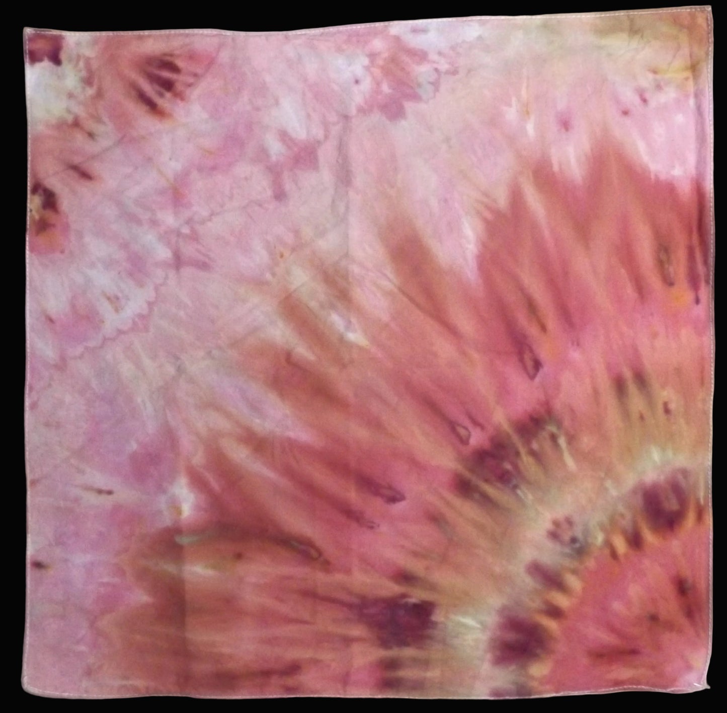 Bandana Ice Tie-dye 20 X 20 Pink and Olive Ice