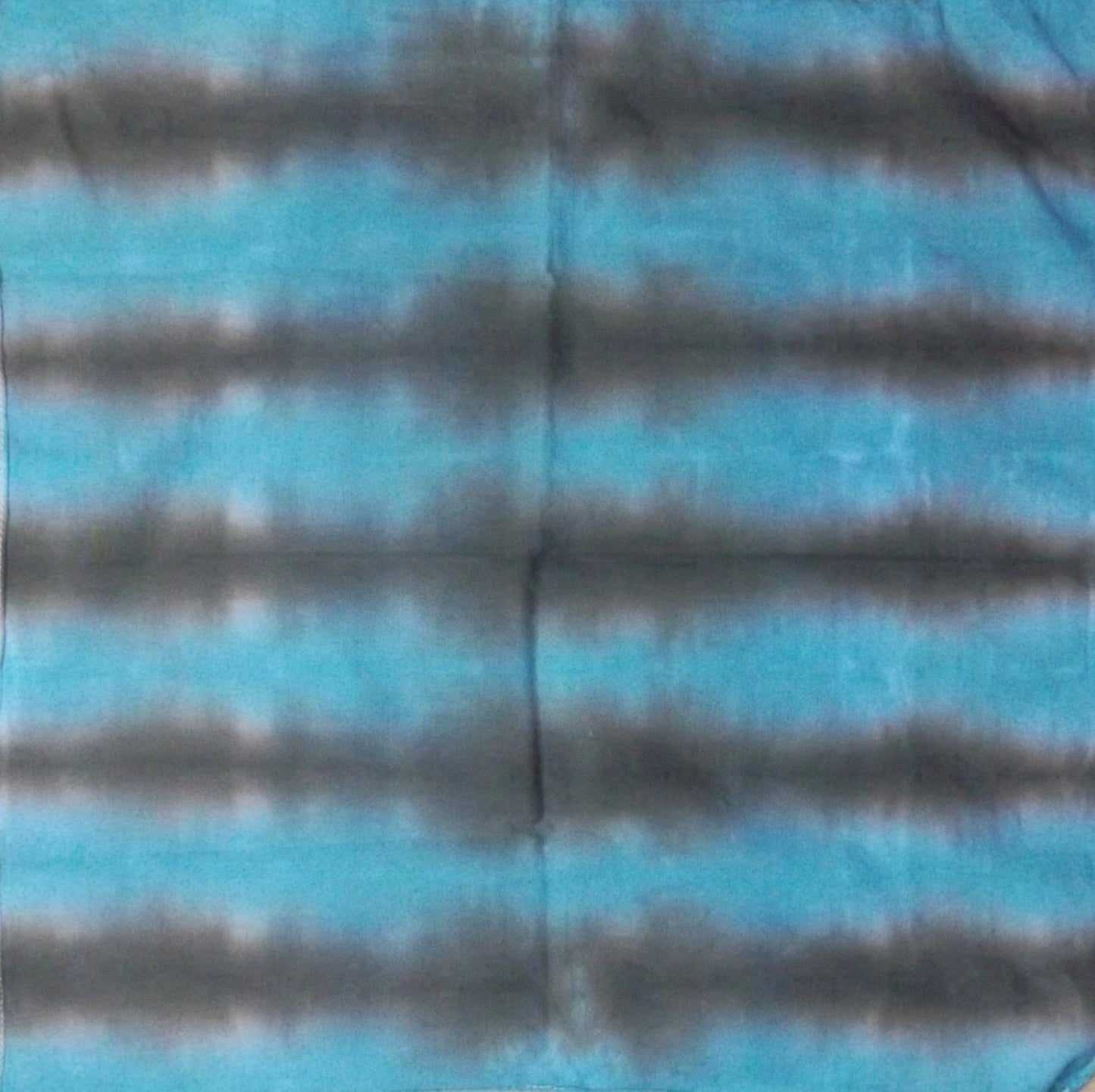 Bandana Pleat Tie-dye 20 X 20 Aqua and Olive Stripes