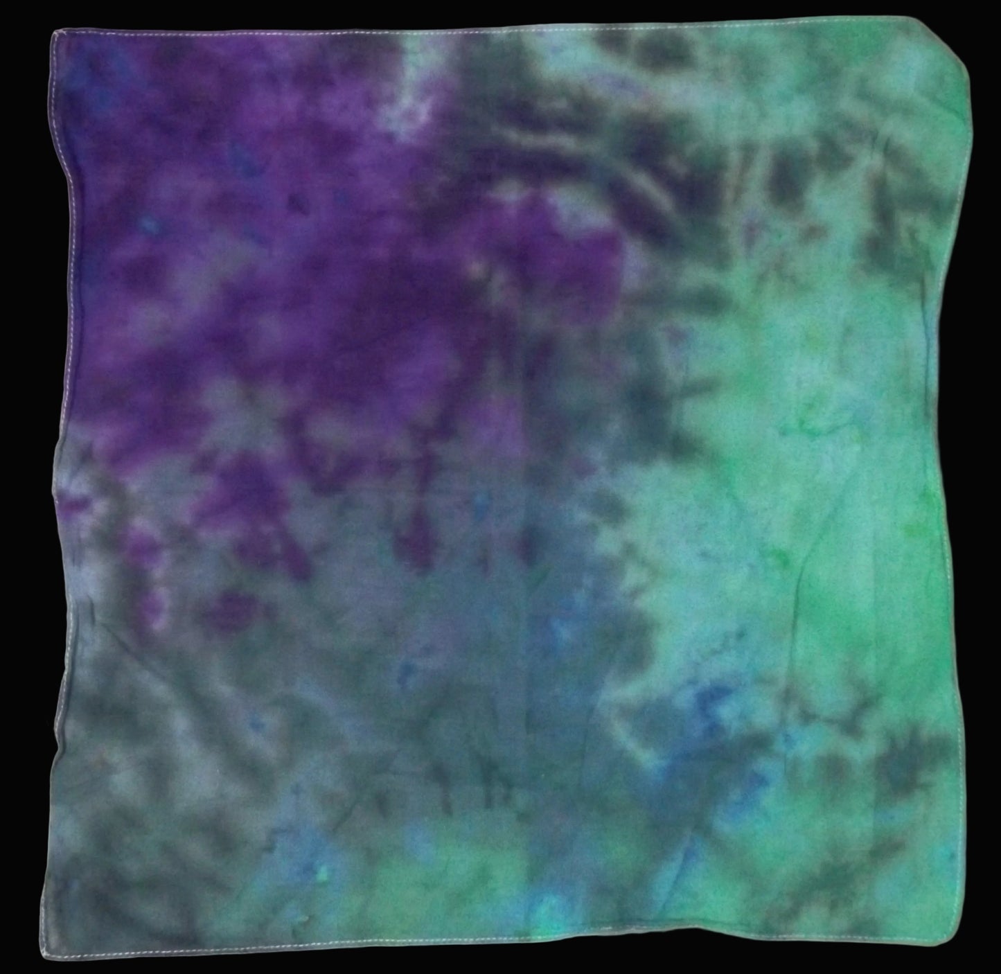 Bandana Scrunch Tie-dye 20 X 20 Purple and Green Scrunch