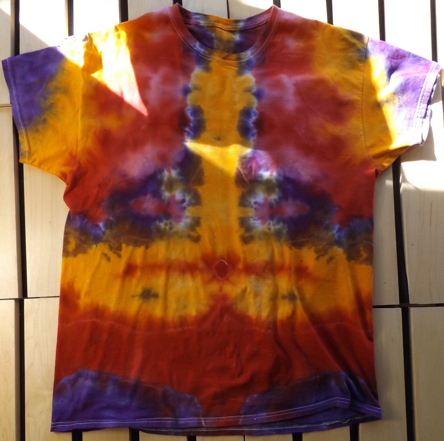 Mirror Tie-dye XL Crew Neck T-shirt Orange Alien