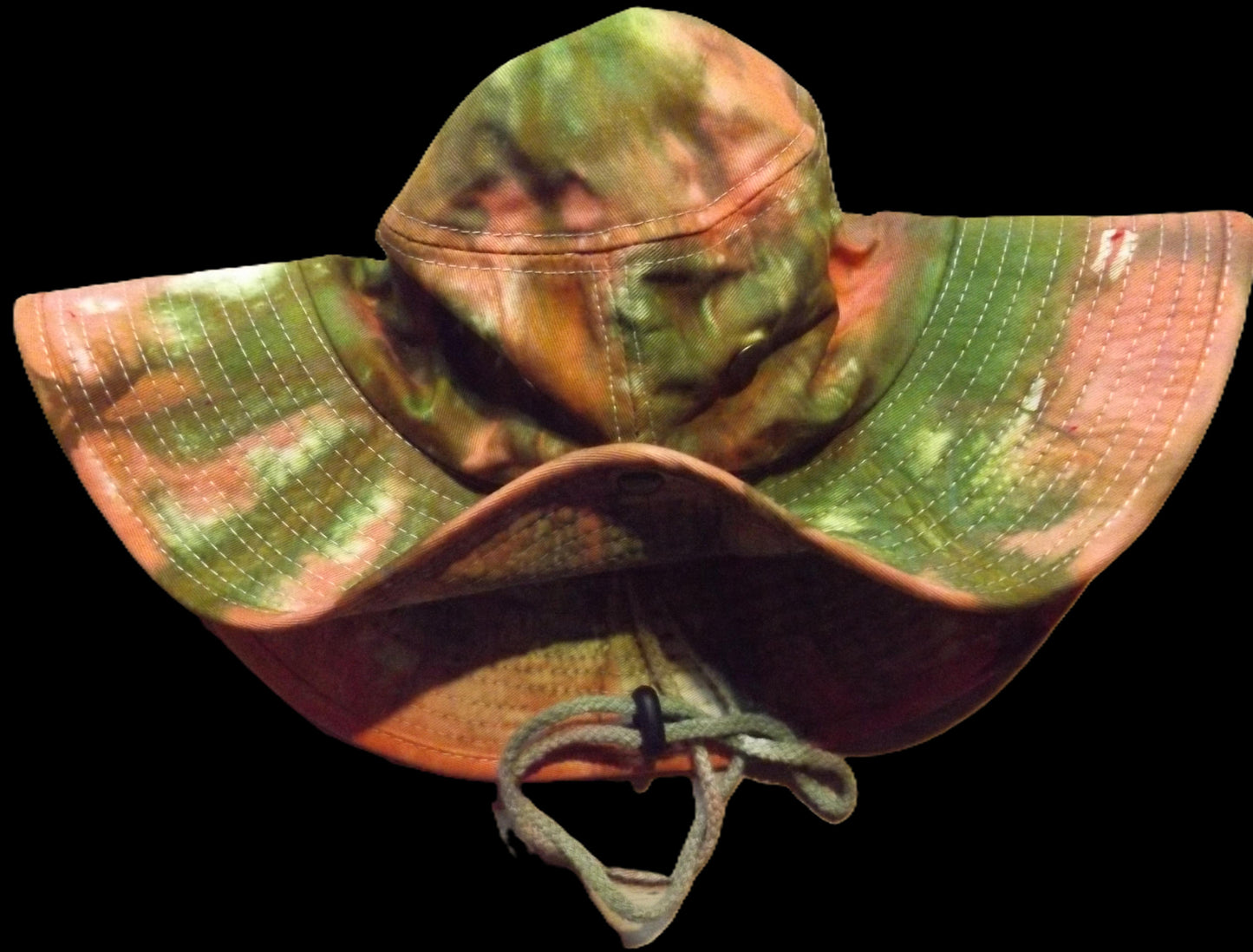 Safari Hat with Snaps and Chin Strap Coral Pink and Avocado