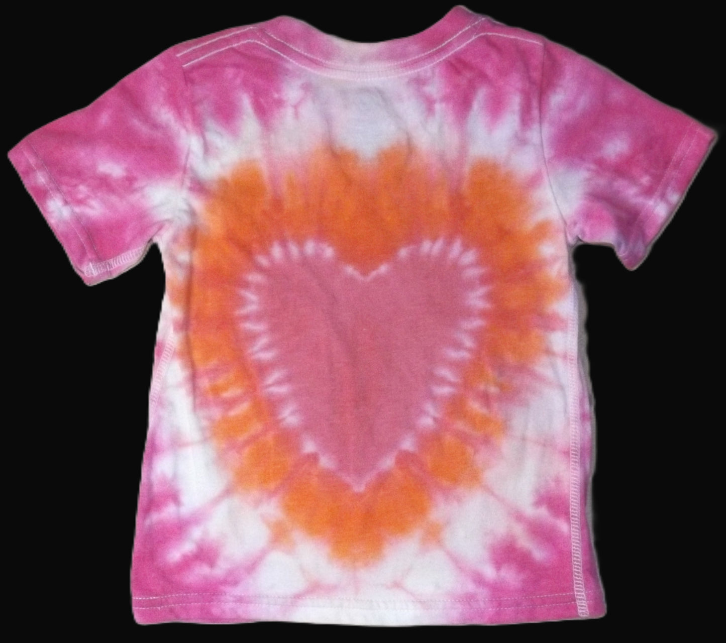 Kids Heart Tie-dye 2T Crew Neck T-shirt Red Heart