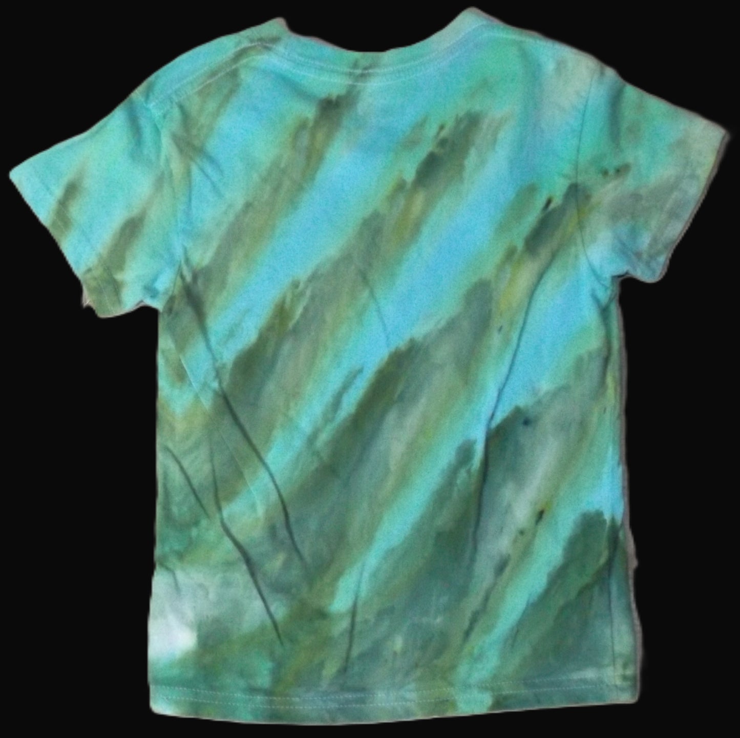Kids Ice Tie-dye 4T Crew Neck T-shirt Green Split Dye