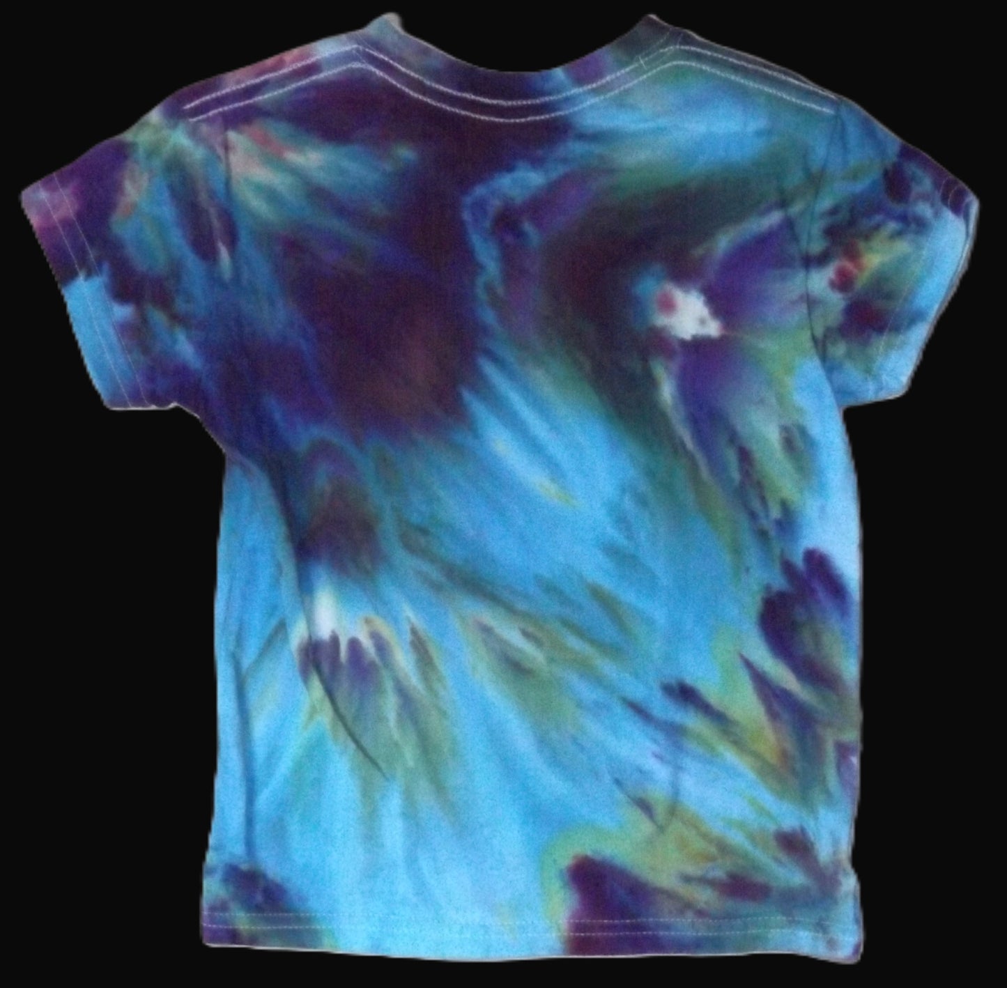 Kids Ice Tie-dye 4T Crew Neck T-shirt Aqua and Purple Ice