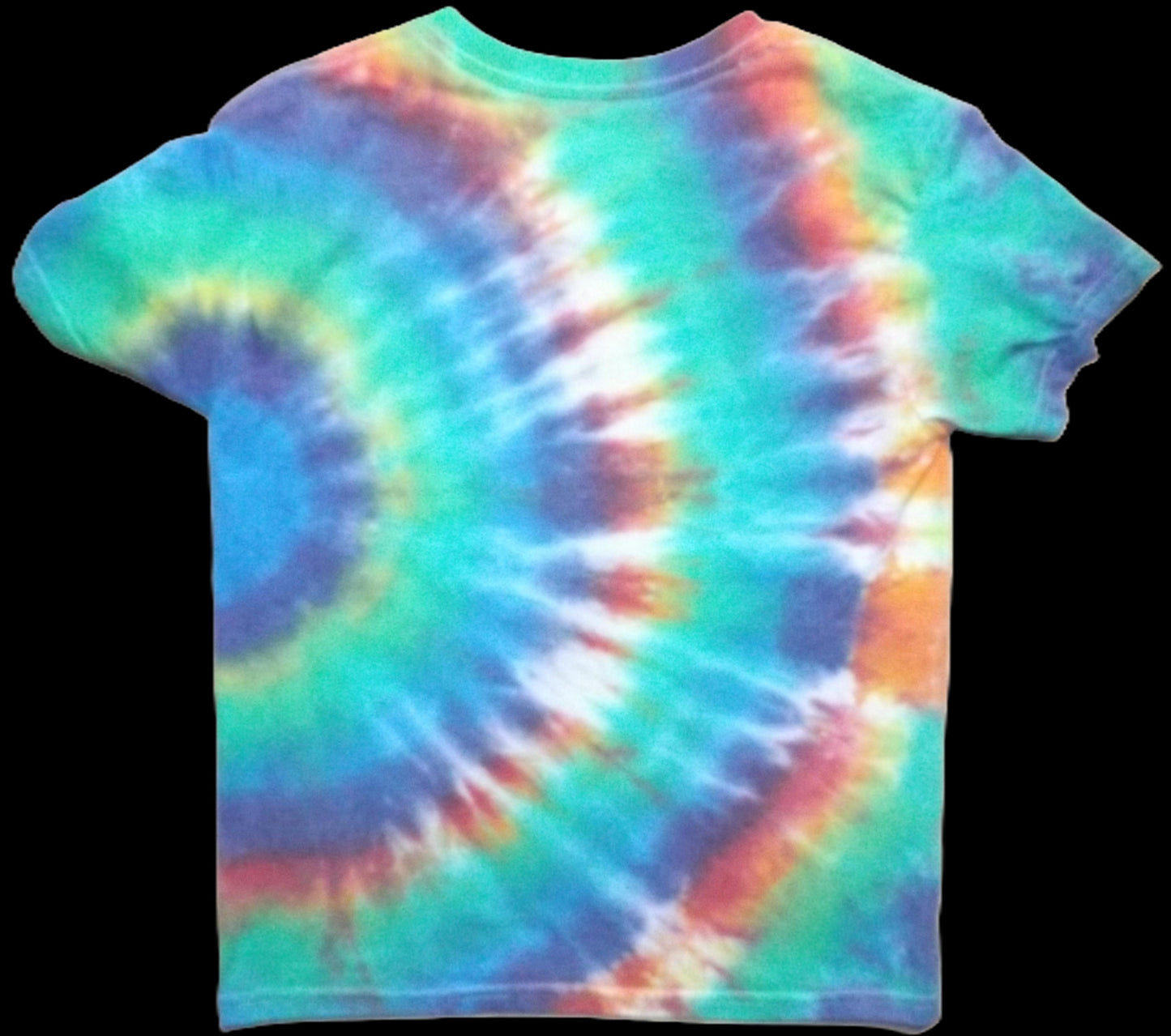 Kids Circle Tie-dye Large Crew Neck T-shirt Rainbow Circles