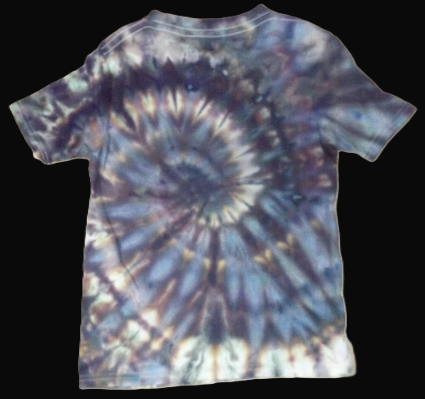 Kids Ice Tie-dye Medium Crew Neck T-shirt Kaleidoscope Eye Spiral