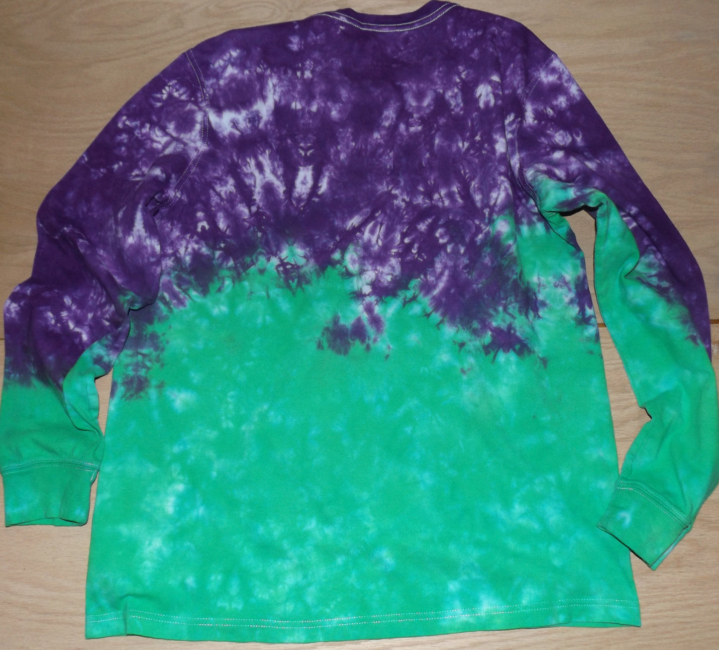 Scrunch Tie-Dye Large Long Sleeve Crew Neck T-shirt Half-n-half