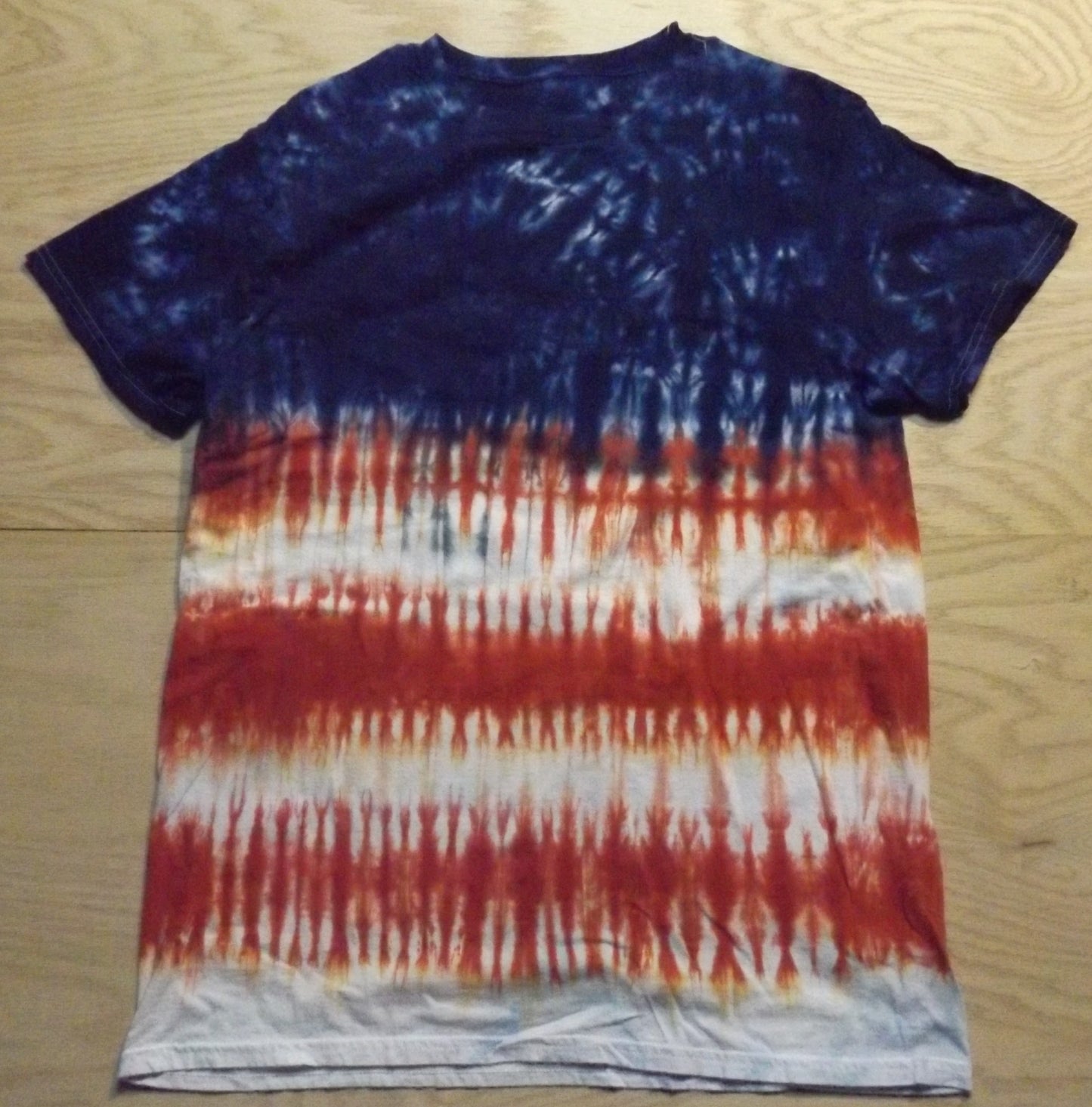 Pleat Tie-dye Large Crew Neck T-shirt Country