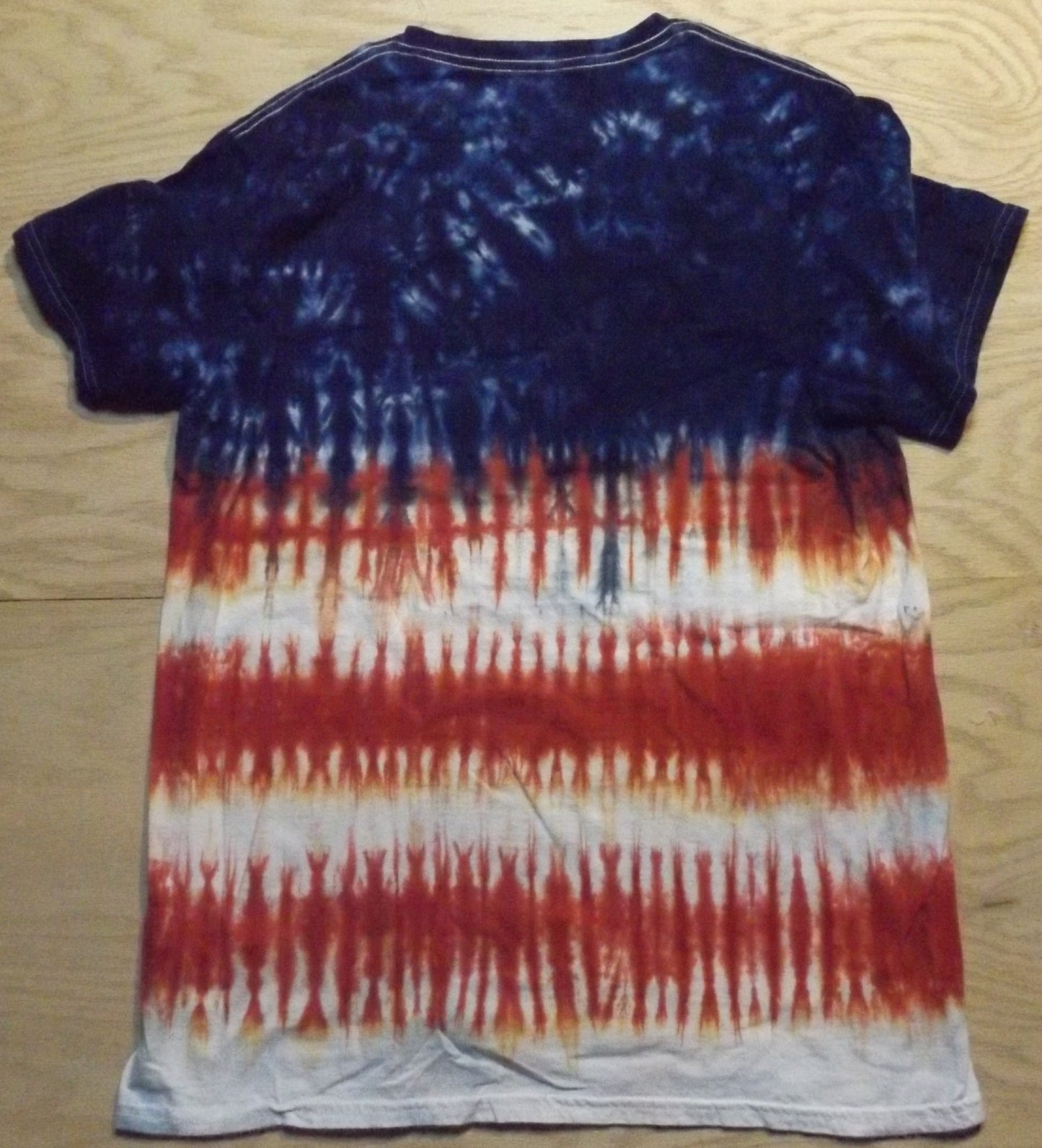 Pleat Tie-dye Large Crew Neck T-shirt Country