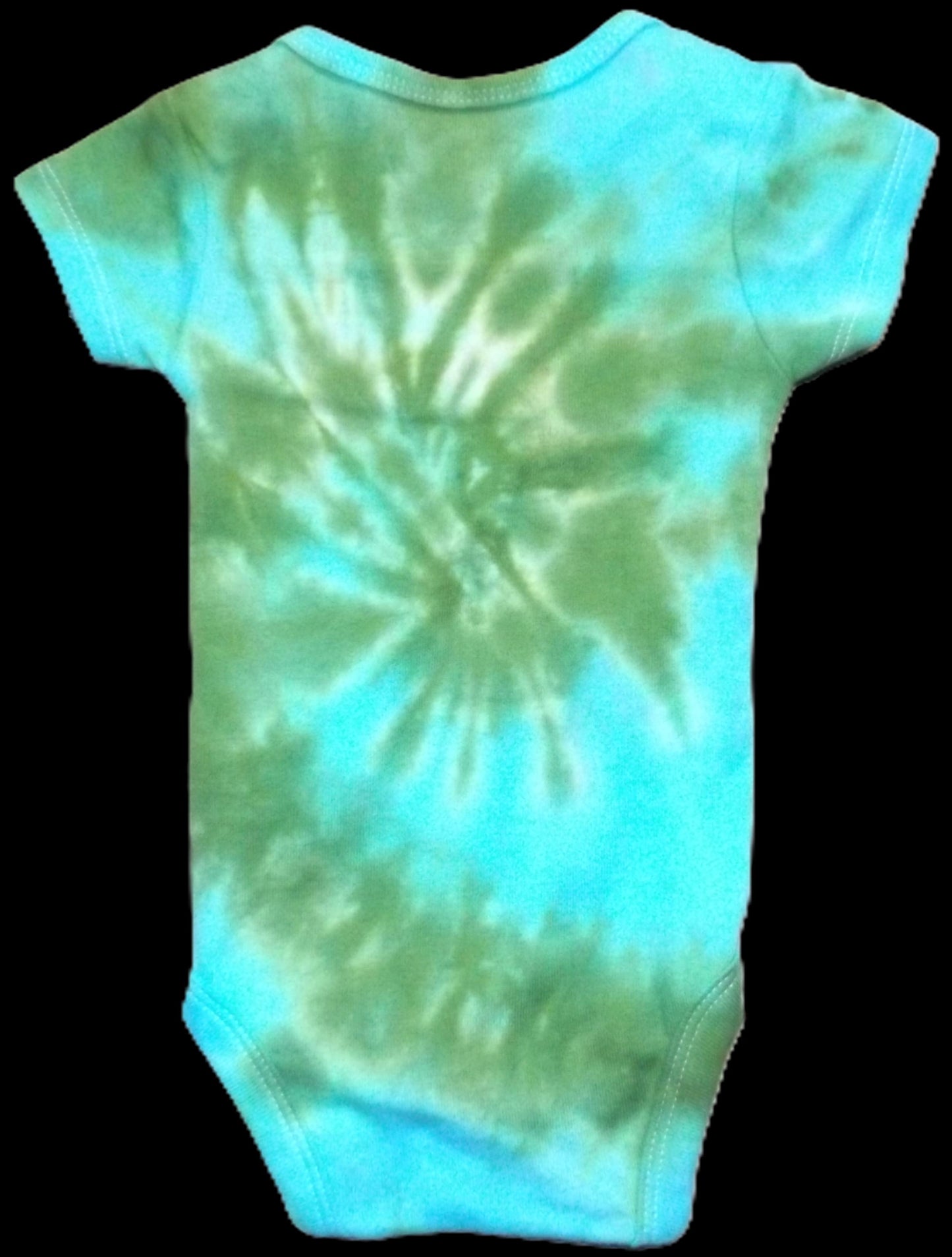 Onsie Spiral Tie-dye 0-3 Months Green and Aqua Spiral