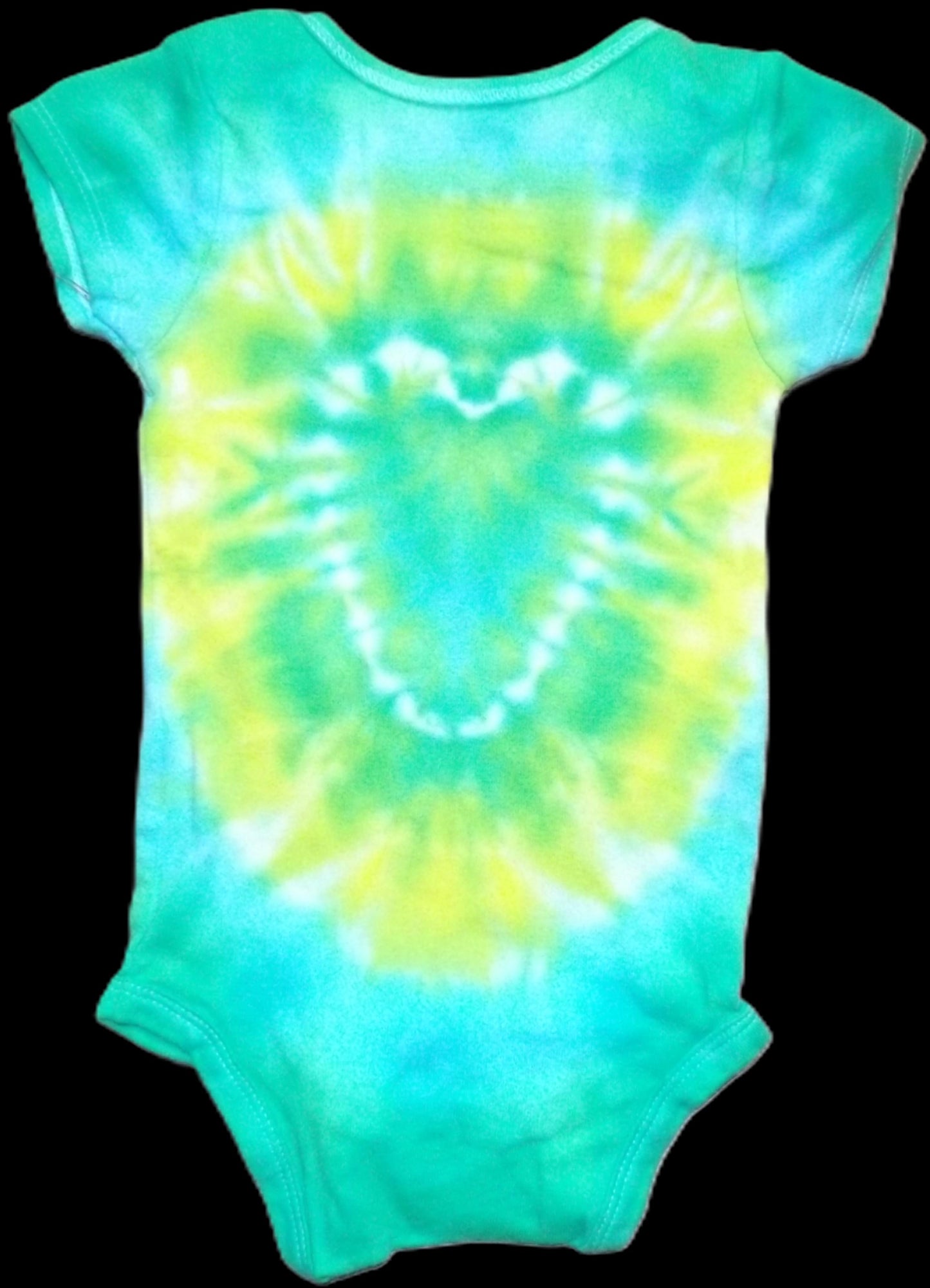 Onesie Heart Tie-dye 12 Months Turquois and Yellow Heart