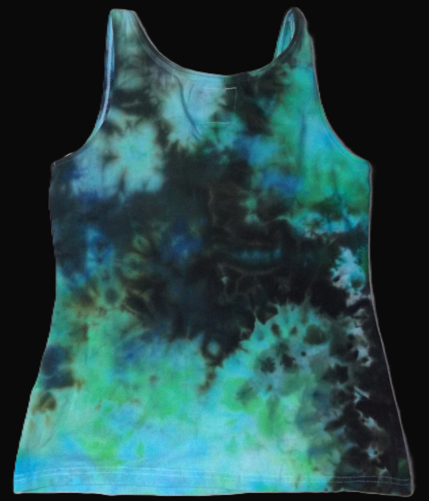 Tank top Scrunch Tie-dye Women’s XL Olive and Turquoise Scrunch