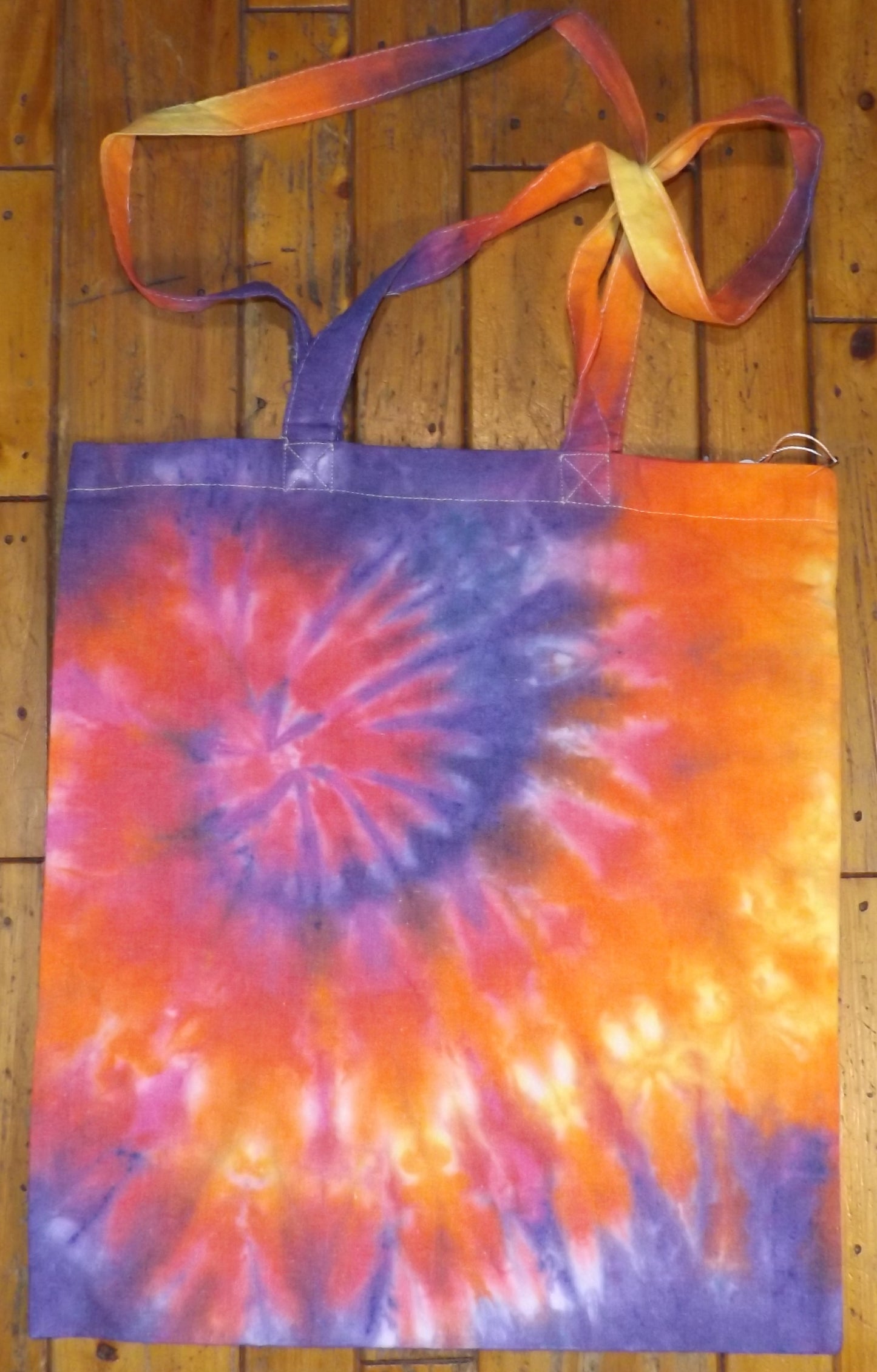 Tote Bag Tie-dye 14x16 Pink Spiral
