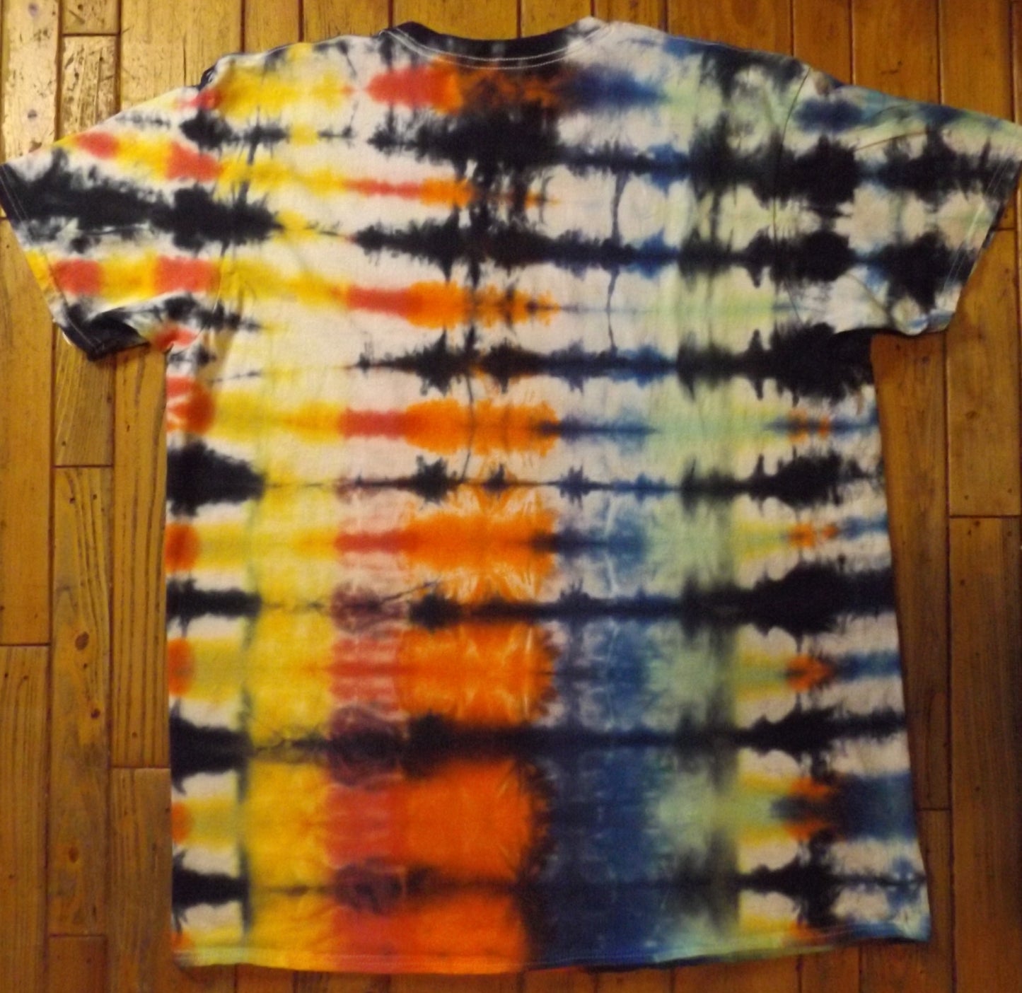 Stripes Tie-dye 2X Crew Neck T-shirt Rainbow Stripes