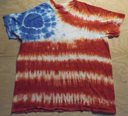 Pleat Tie-dye 3X Crew Neck T-shirt Keep Trying America
