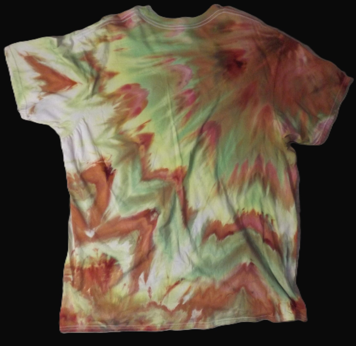 Ice Tie-dye 2X Crew Neck T-shirt Melon and Green Ice