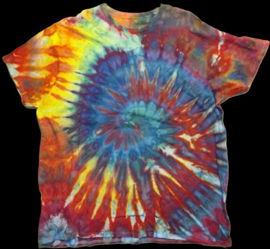 Spiral Tie-dye 3X Crew Neck T-shirt Ice Spiral
