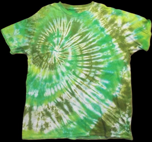 Spiral Tie-dye 3X Crew Neck T-shirt Green Spiral