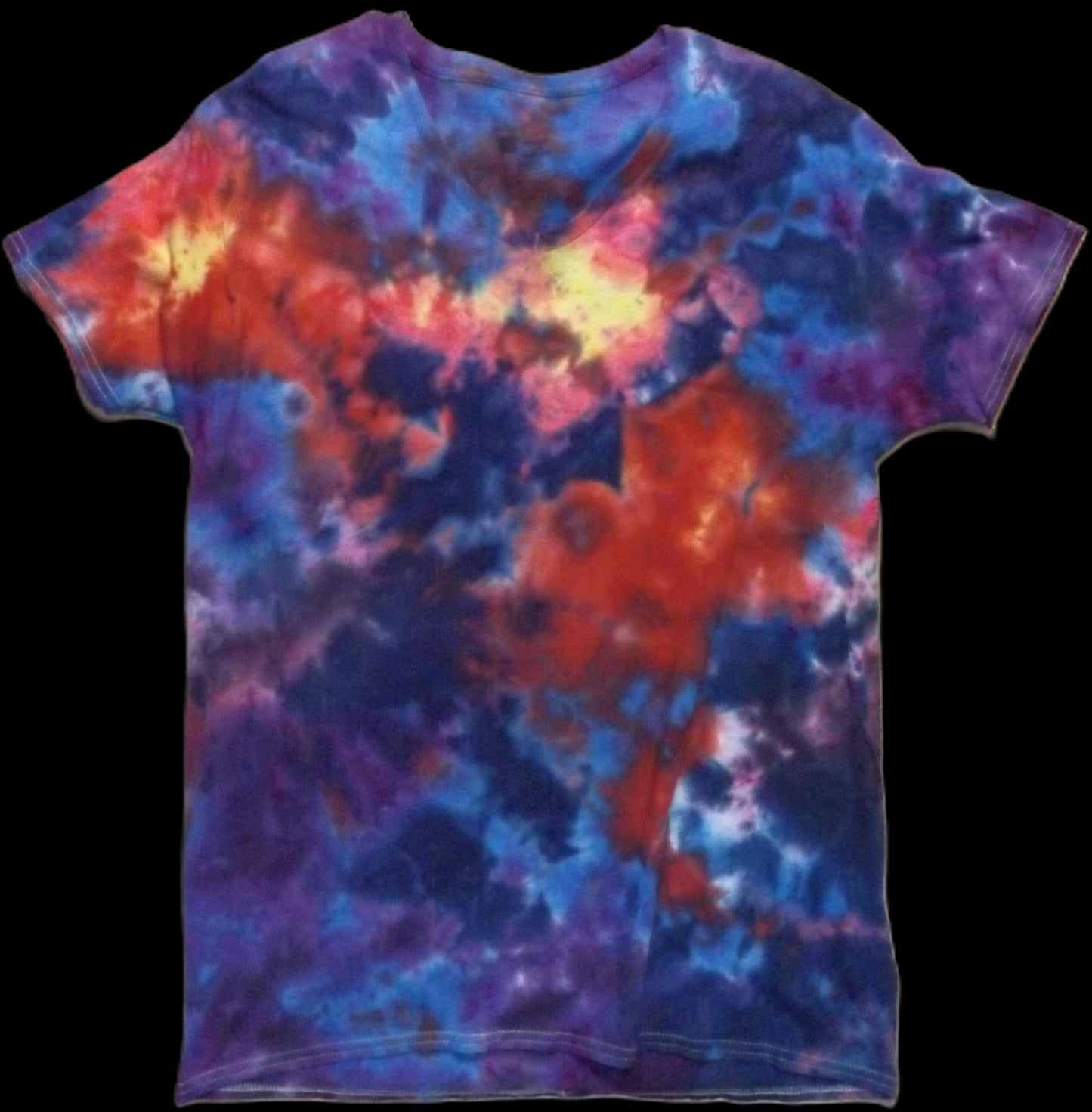 Galaxy Tie-dye Large V-Neck T-shirt Rainbow Galaxy