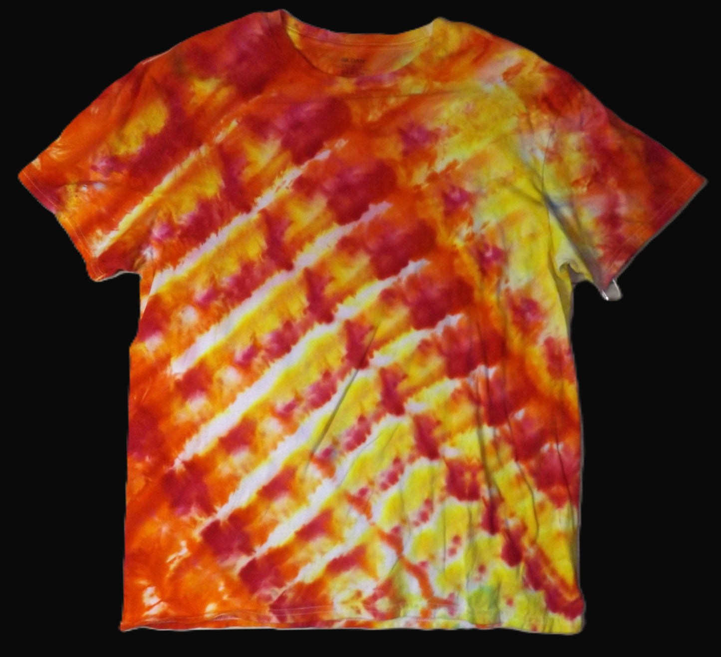 Ice Tie-dye Large Crew Neck T-shirt Orange Ice Twist