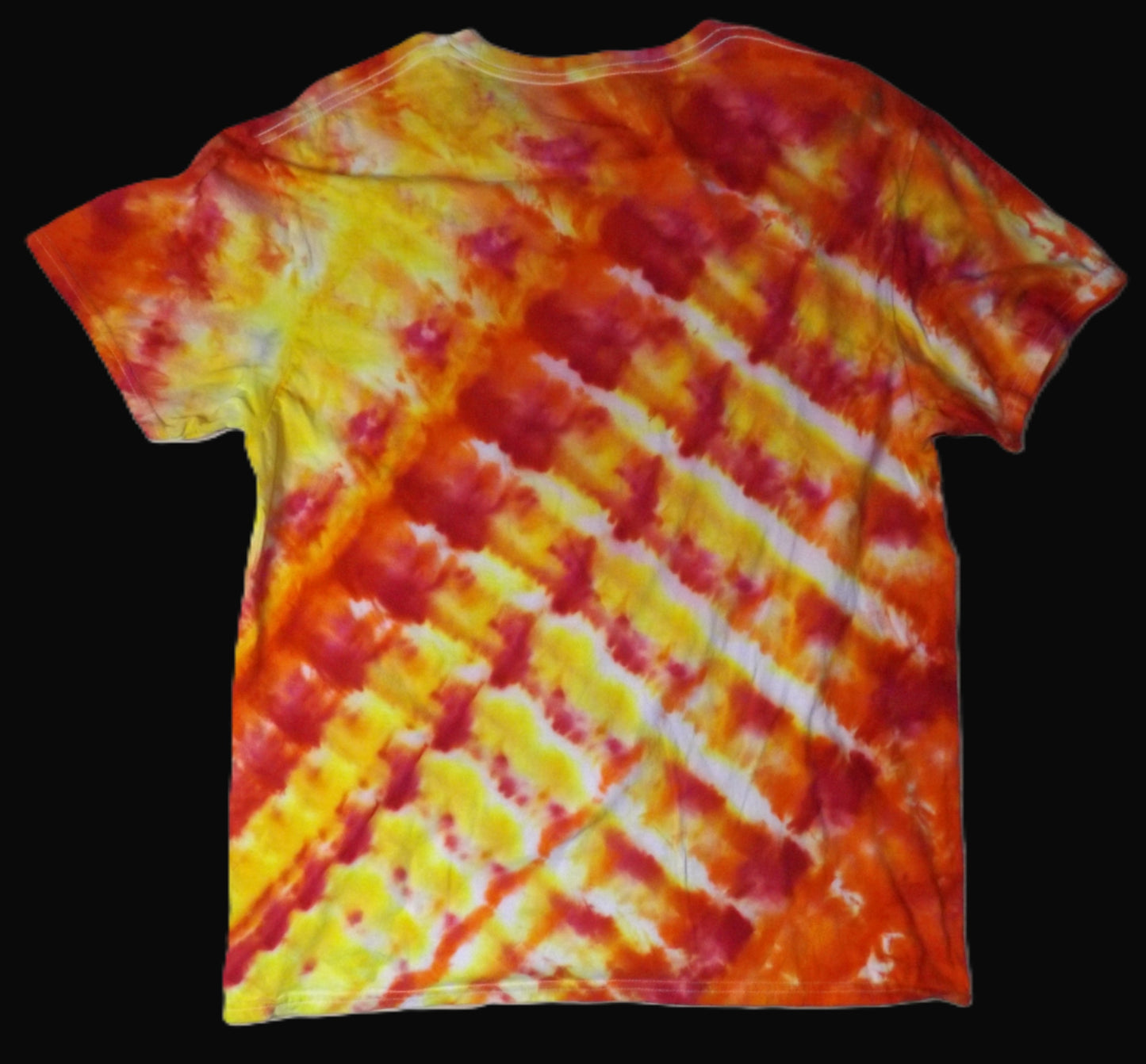 Ice Tie-dye Large Crew Neck T-shirt Orange Ice Twist