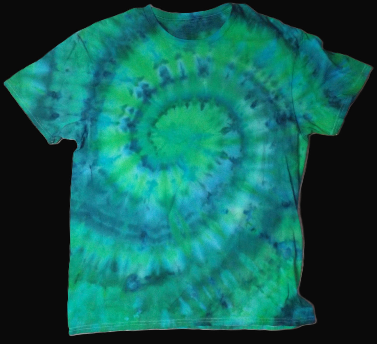 Ice Tie-dye Large Crew Neck T-shirt Green Ice Spiral