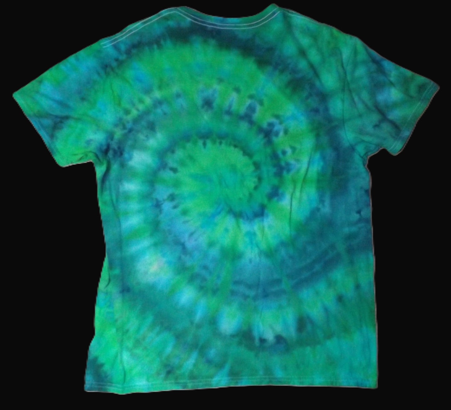 Ice Tie-dye Large Crew Neck T-shirt Green Ice Spiral
