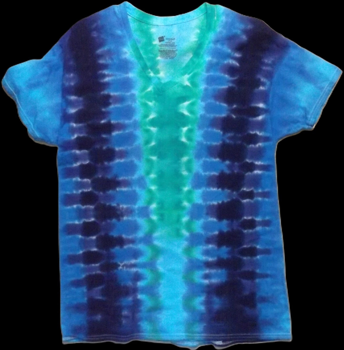 Mirror Tie-dye Large V-neck T-shirt Electric Blue
