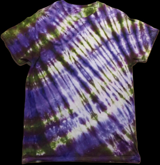 Pleat Tie-dye Large Crew Neck T-shirt Plum & Avacado