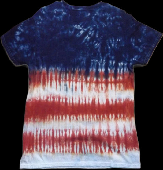 Pleat Tie-dye Large Crew Neck T-shirt Country