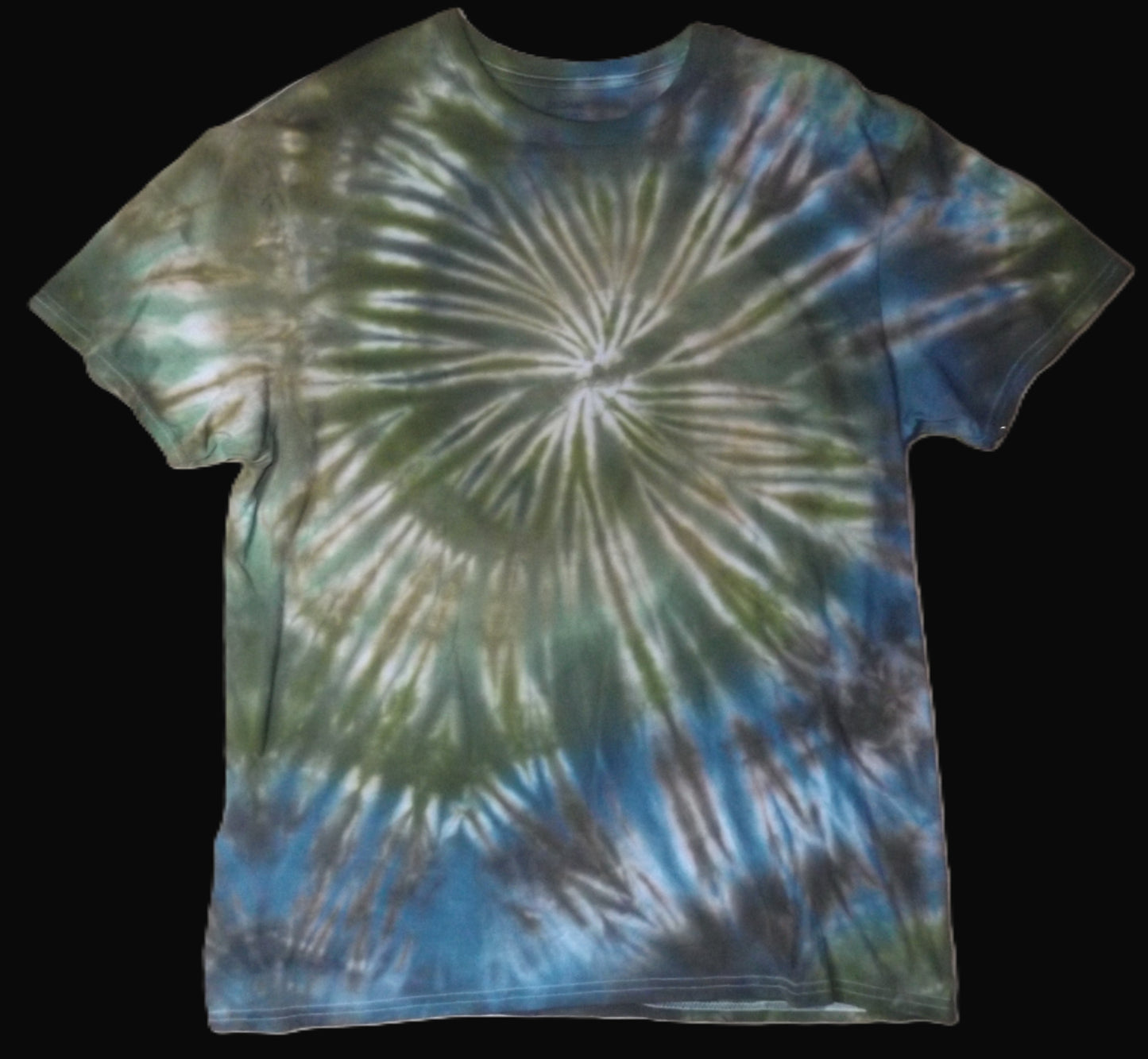 Spiral Tie-dye Large Crew Neck T-shirt Camo Spiral
