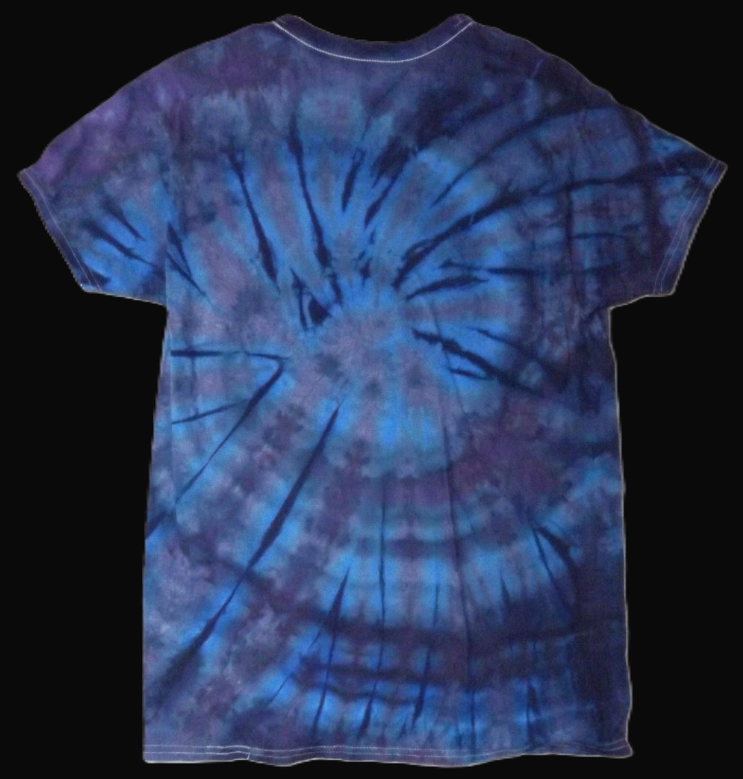 Spiral Tie-dye Medium Crew Neck T-shirt Dark Purple and Blue