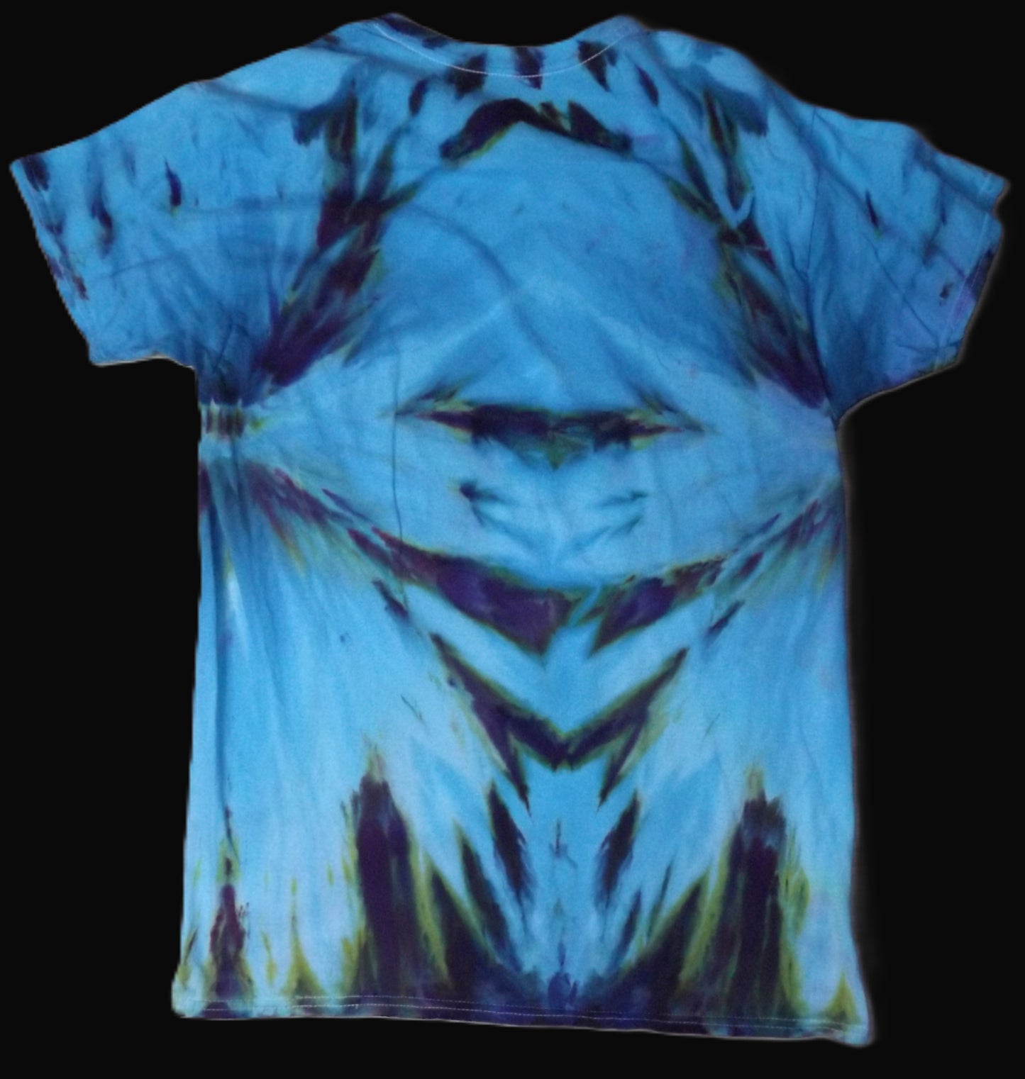 Ice Tie-dye Medium Crew Neck T-shirt Teal and Purple Ice