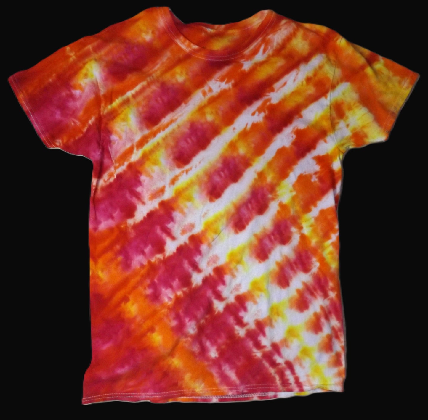 Ice Tie-dye XL Crew Neck T-shirt Red and Yellow Twist