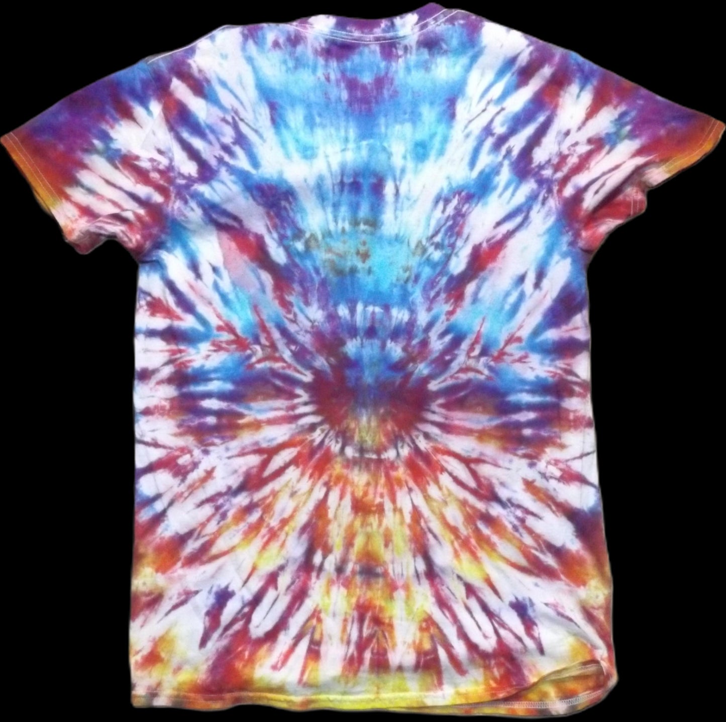 Pleat Tie-dye Medium Crew Neck T-shirt Hot and Cold