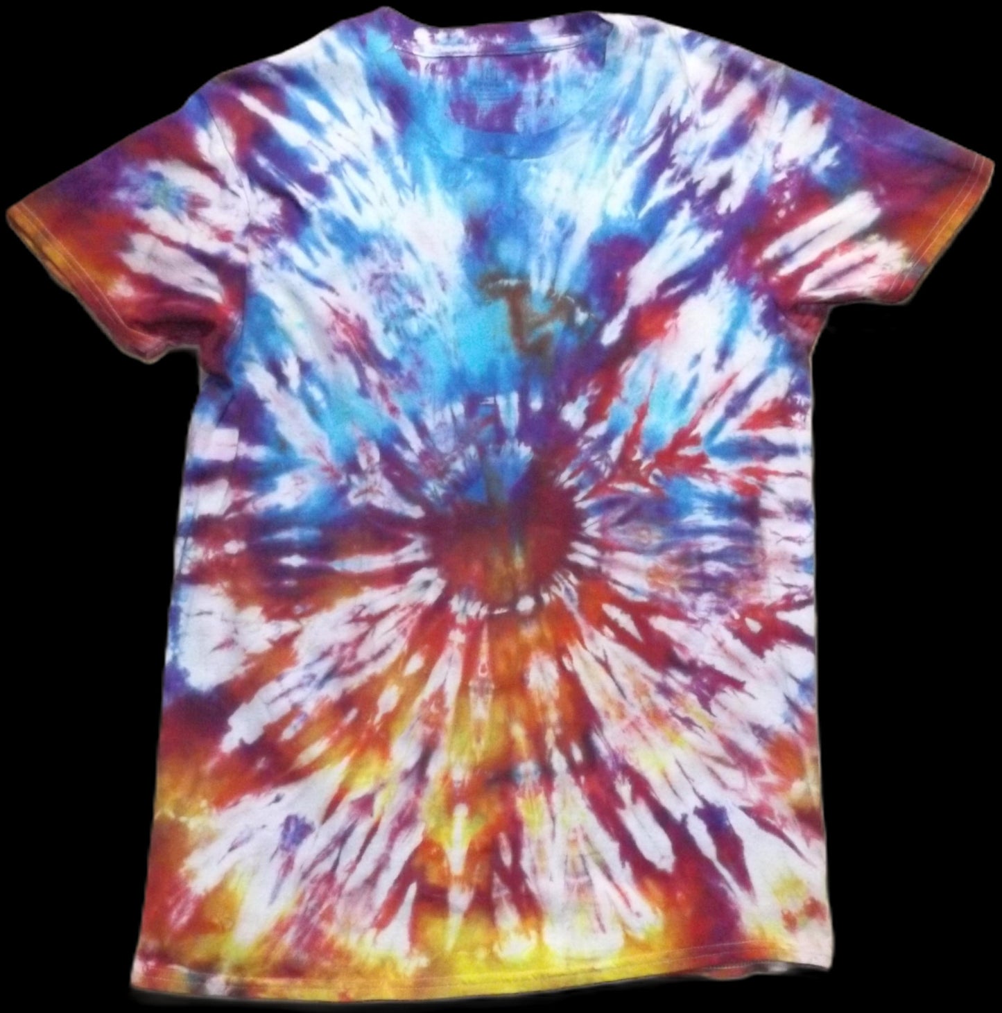 Pleat Tie-dye Medium Crew Neck T-shirt Hot and Cold