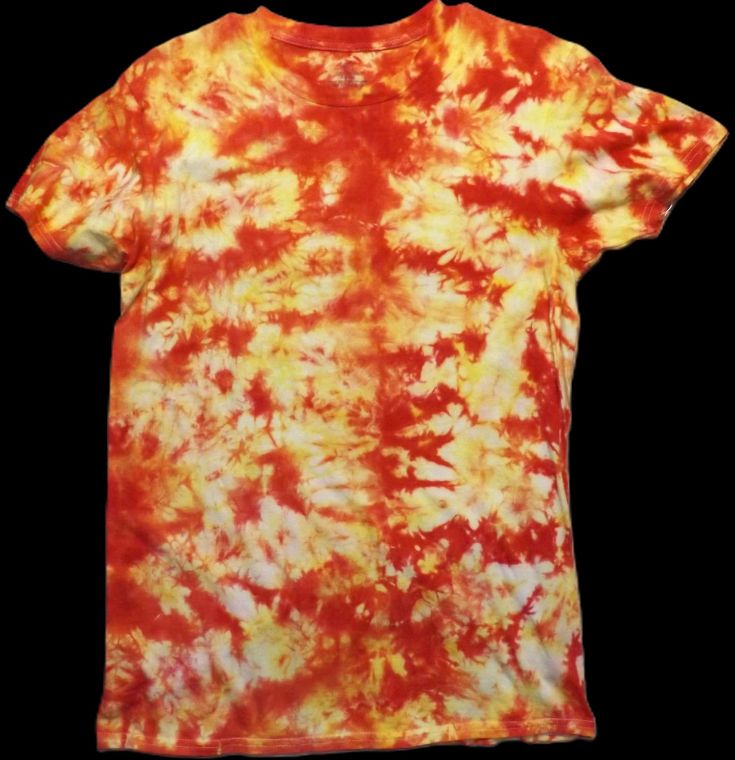 Scrunch Tie-dye Medium Crew Neck T-shirt Orange Scrunch