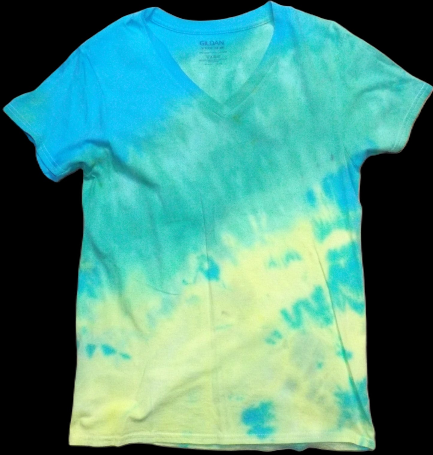 Galaxy Tie-dye Small V-Neck T-Shirt Cute and Happy