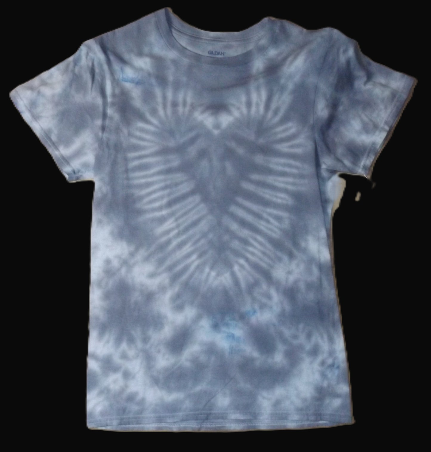 Heart Tie-dye Small Crew Neck T-shirt Gray Heart