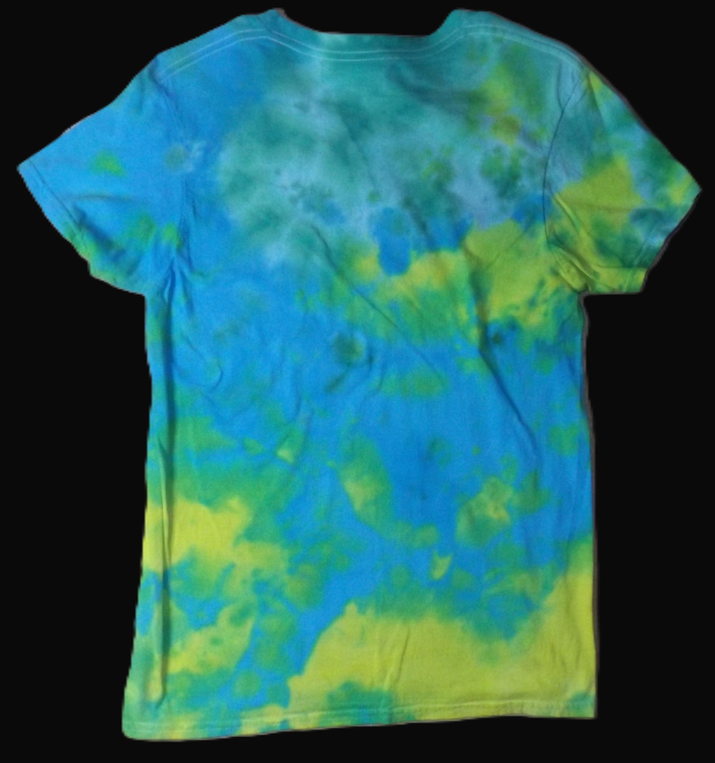 Ice Tie-dye Small V-Neck T-shirt Blue Fun